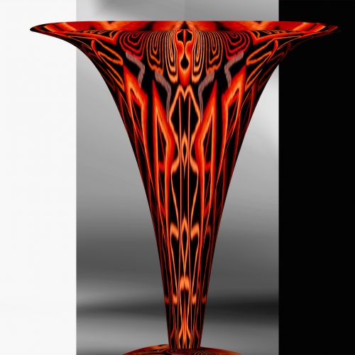Image het KUNST glas staat in het licht en in het donker